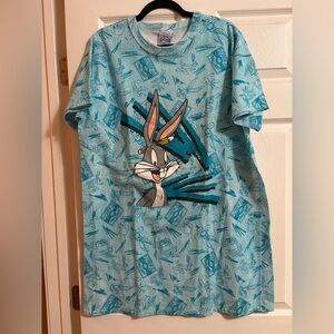 VTG Looney Tunes Blues Bugs Bunny 3X one size tie dye 90s